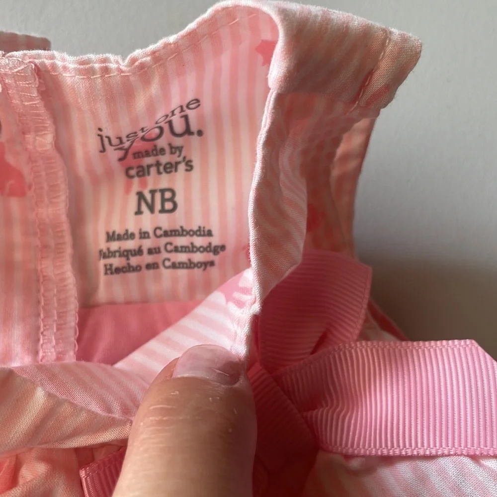 Carters jet one you dress, newborn bunnies pink never wore